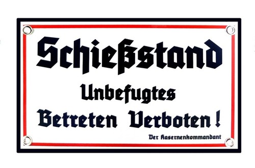 Emailleschild schießstand - emailleschild,