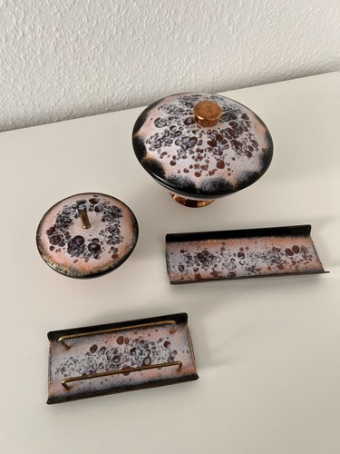 Emaille schale set rosa lila - emaille,