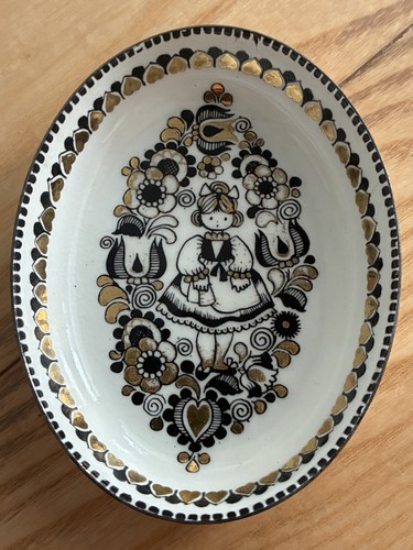Ovale vintage emaille schale - ovale,