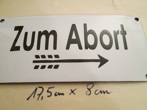 Emaille zum abort pfeil - zum, nach