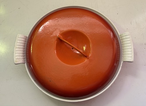 Emaille kochtopf orange - kochtopf, mit