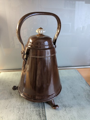 Antiker doofpot braun emaille - doofpot,