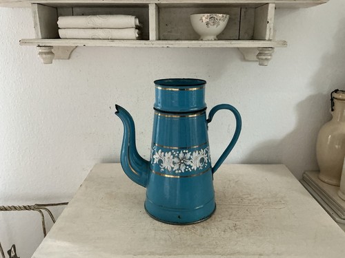 Alte emaille kanne krug shabby - emaille,