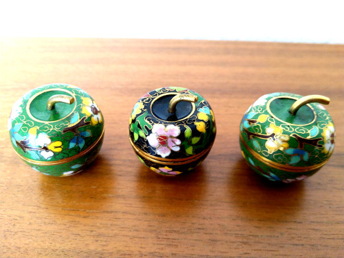 3er set farbig emaillierte - ,