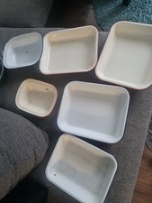 Emaille Alt 6 Tlg Set SCHALEN