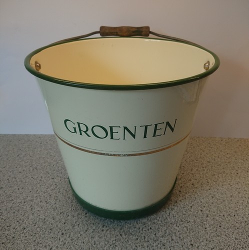 Emaille eimer groenten - eimer, vintage