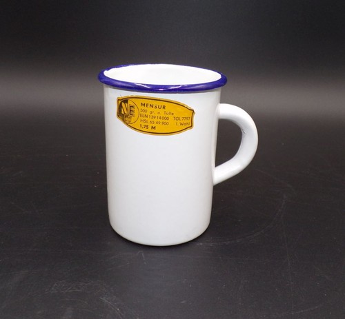 Alte emaille tasse menur weiß - alte,