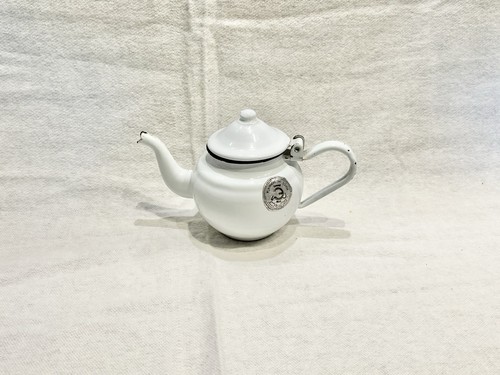 Vintage emaille teekanne weiß - vintage,
